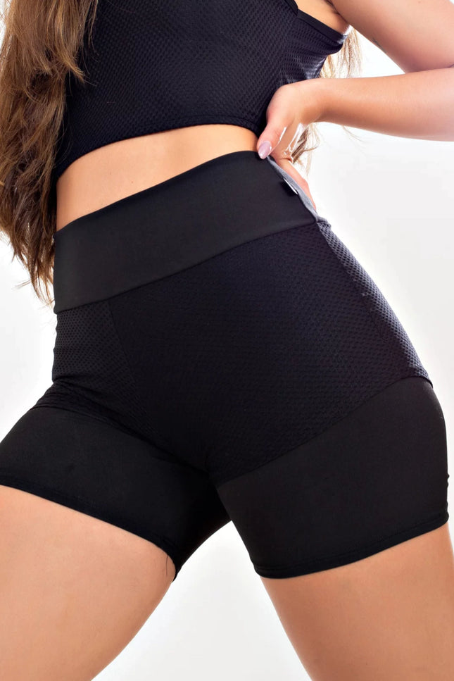 Short Saia Corrida Preto com Tela