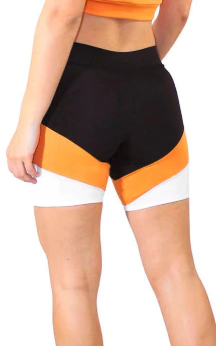 Short Fitness Preto com Detalhes Amarelo e Branco REF: LC38