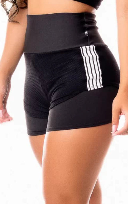 Short Fitness Preto com Tela e Elástico REF: SV8
