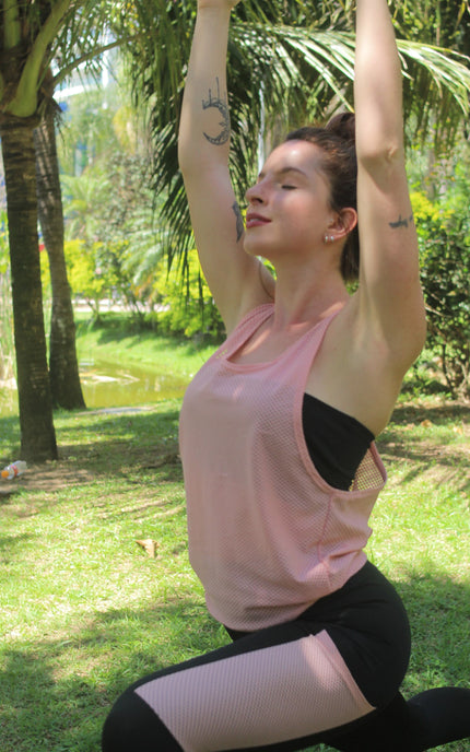 Conjunto Preto &amp; Rosé legging+regata+top