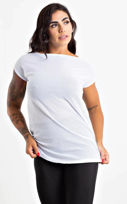 Camiseta Alongada Fitness de Tela