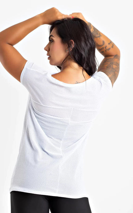 Camiseta Alongada Fitness de Tela