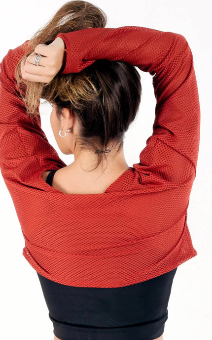 Top Cropped Manga Longa de Tela Dry Fit | REF: CCRPA9