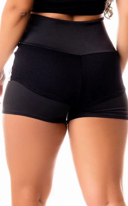 Short Fitness Preto com Tela e Elástico REF: SV8