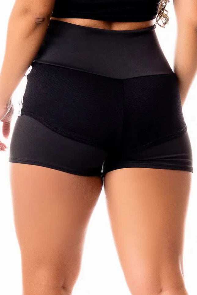 Short Fitness Preto com Tela e Elástico REF: SV8