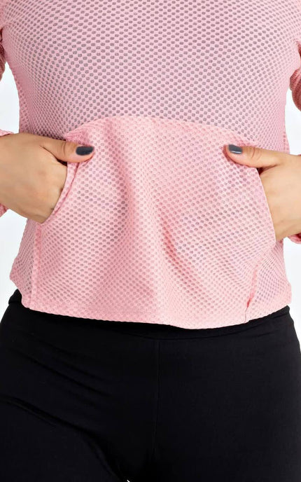 Casaco Rosê com Bolso Fitness Feminino | REF: LX120