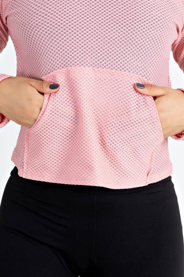 Casaco Rosê com Bolso Fitness Feminino | REF: LX120