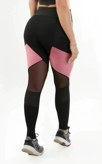 Calça Legging Fitness com Detalhes em Tela REF: LX122