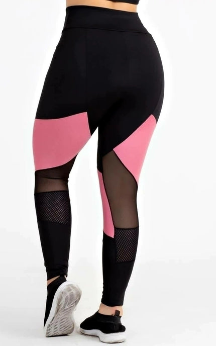 Calça Legging Fitness com Detalhes em Tela REF: LX122