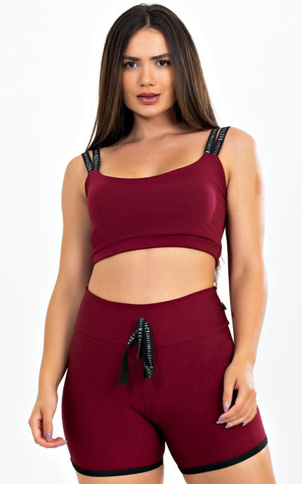 Conjunto Fitness Short com Cadarço e Cropped | REF: CCA7