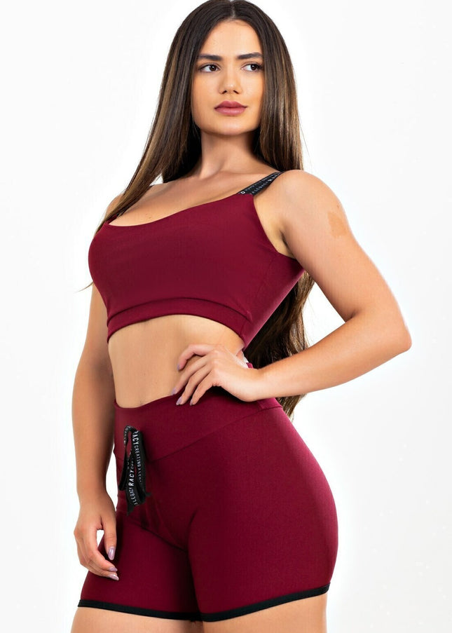 Conjunto Fitness Short com Cadarço e Cropped | REF: CCA7