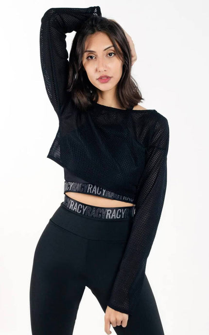 Top Cropped Manga Longa de Tela Dry Fit | REF: CCRPA9