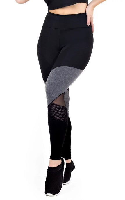 Calça Legging Fitness com Detalhes em Tela REF: LX122