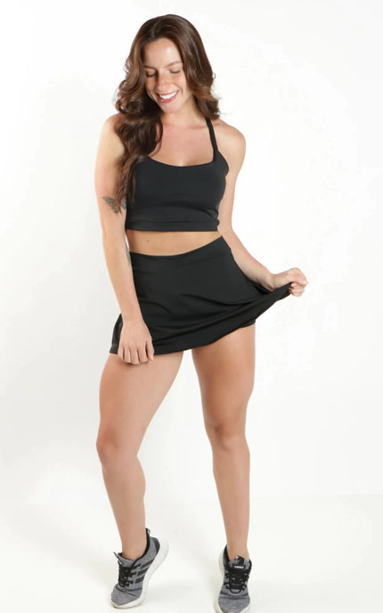 Conjunto Fitness Short Saia e Cropped | REF: FRD8