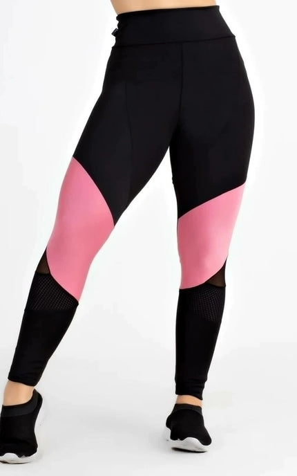 Calça Legging Fitness com Detalhes em Tela REF: LX122