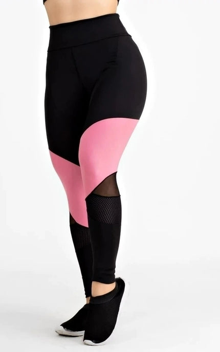 Calça Legging Fitness com Detalhes em Tela REF: LX122